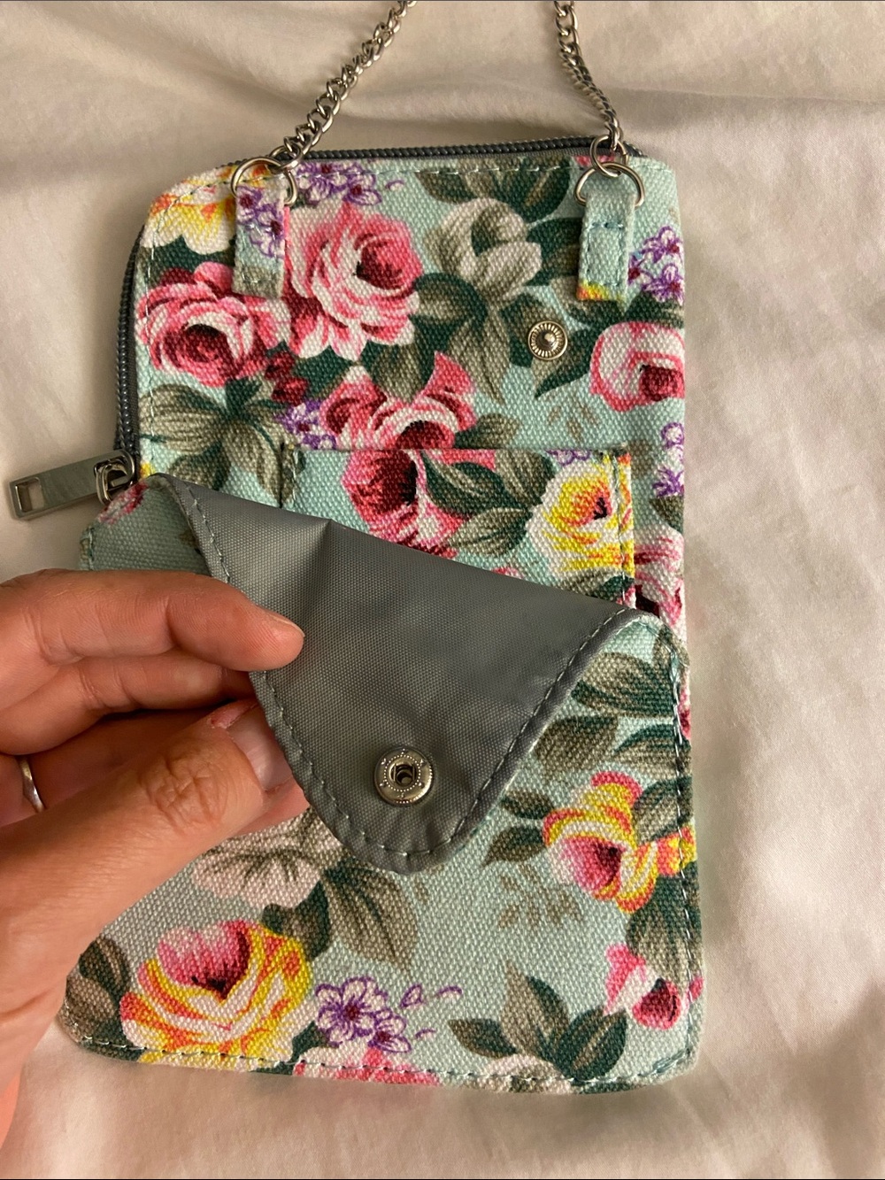 Floral Crossbody Card Case - Mint Floral - Picture 3 of 3